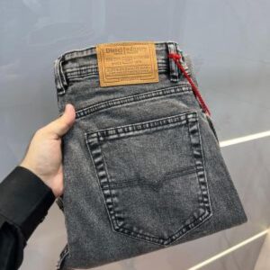 Diese l Light Grey Shade Premium Imported Stretchable Lycra Fabric Straight Fit Denim with Embroidered Work 3475