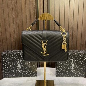 YSL SAINT LAURENT Collge Medium leather shoulder bag with box 745