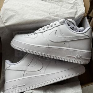 Nik_e Air Force 1 Low Triple White Girls Premium Leather Full Accessories (D-321)