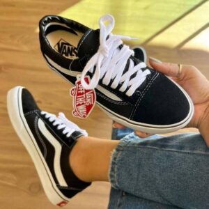 Vans Old Skool Black White for Girls 7A Premium Sneakers(D-1173)